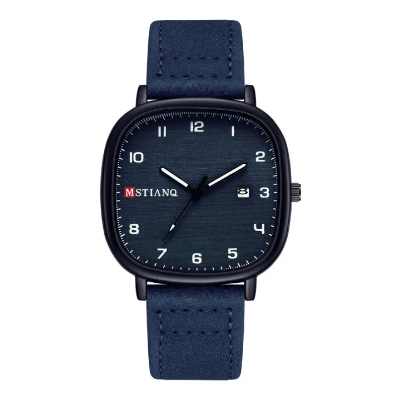 "MSTIANQ" Leather Strap Business Class Watch-Black